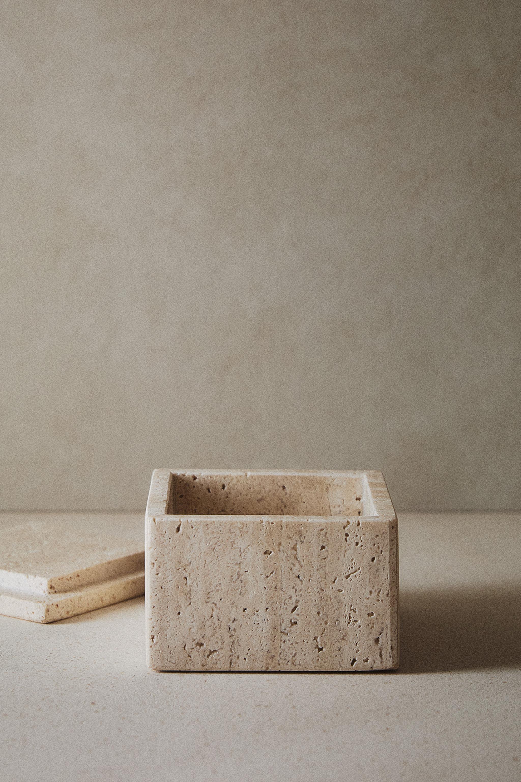 BEIGE MARBLE STORAGE BOX